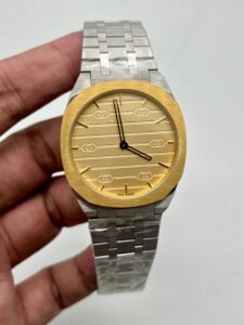 Gucci-25h-Gold-Dial-Silver
