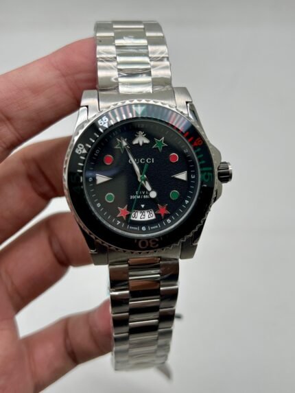 Gucci-Drive-Black-Dial-Silver