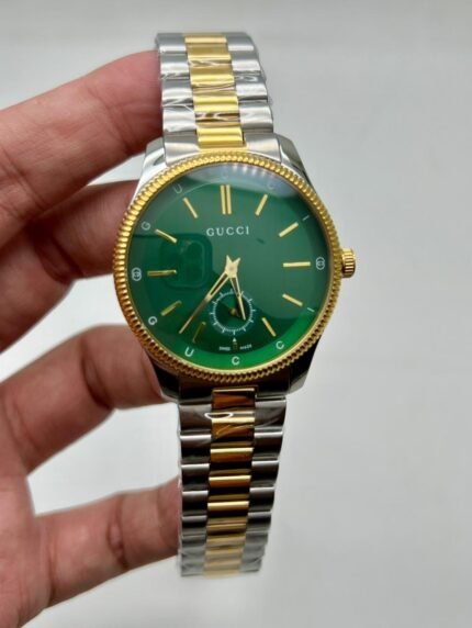 Gucci-G-Timeless-Green-Dial-Two-Tone