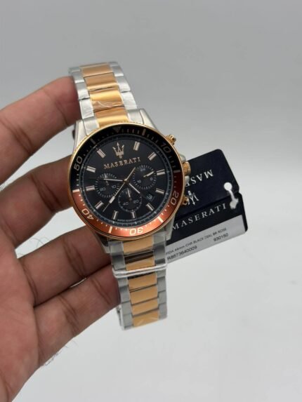 Maserati-Sfida-Black-Dial-Two-Tone-Stainless-Steel-Quartz