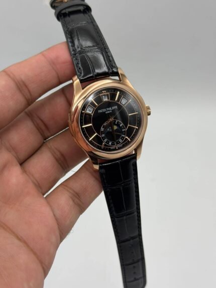 Patek-Philippe-Complications-Flyback-Chronograph-Annual-Calendar-Black-Dial-Black-Leather-Strap-Rose-Gold