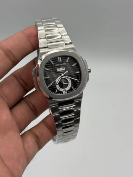 Patek-Philippe-Nautilus-Annual-Calendar-Moon-Phase-5726-1A-014-Grey-Dial-Silver