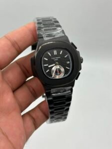 Patek-Philippe-Nautilus-Black-Dial-Chronograph-Black