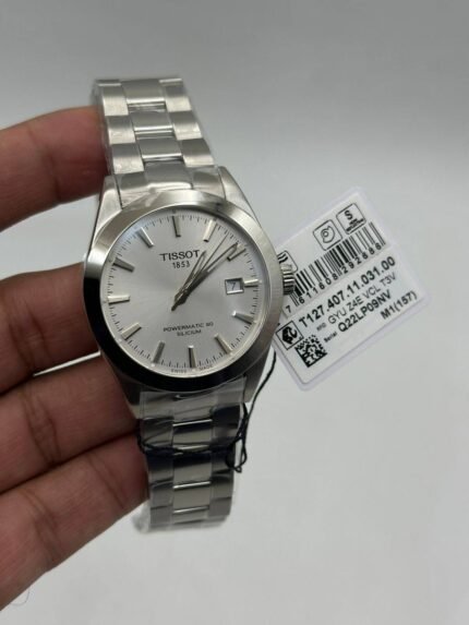 Tissot-Gentleman-Powermatic-80-Silicium-White-Dial-Silver