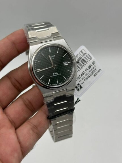 Tissot-Prx-Powermatic-80-Green-Dial-Silver