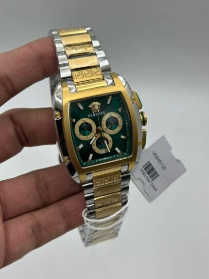 Versace-Dominus-Green-Dial-Chronograph-Two-Tone