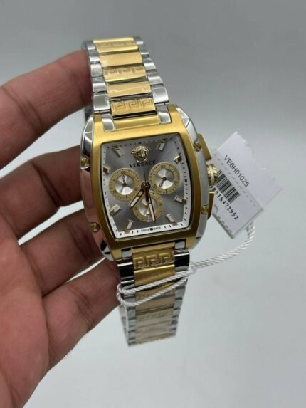 Versace-Dominus-White-Dial-Chronograph-Two-Tone