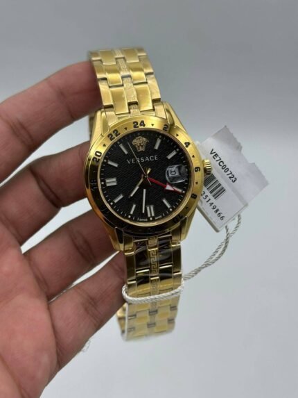 Versace-Greca-Time-Gmt-Black-Dial-Gold