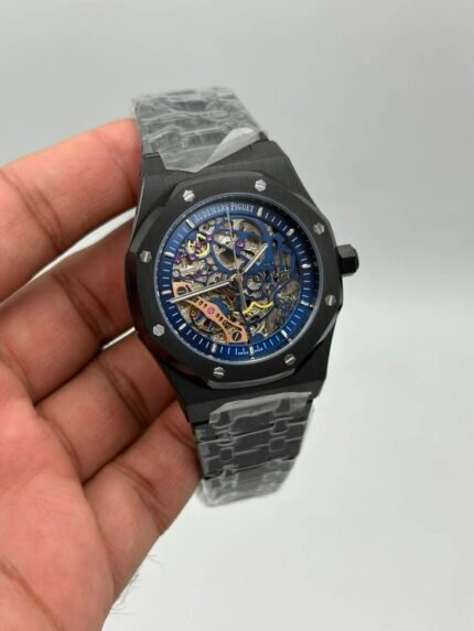 Audemars-Piguet-Royal-Oak-Skeleton-Blue-Dial-Black
