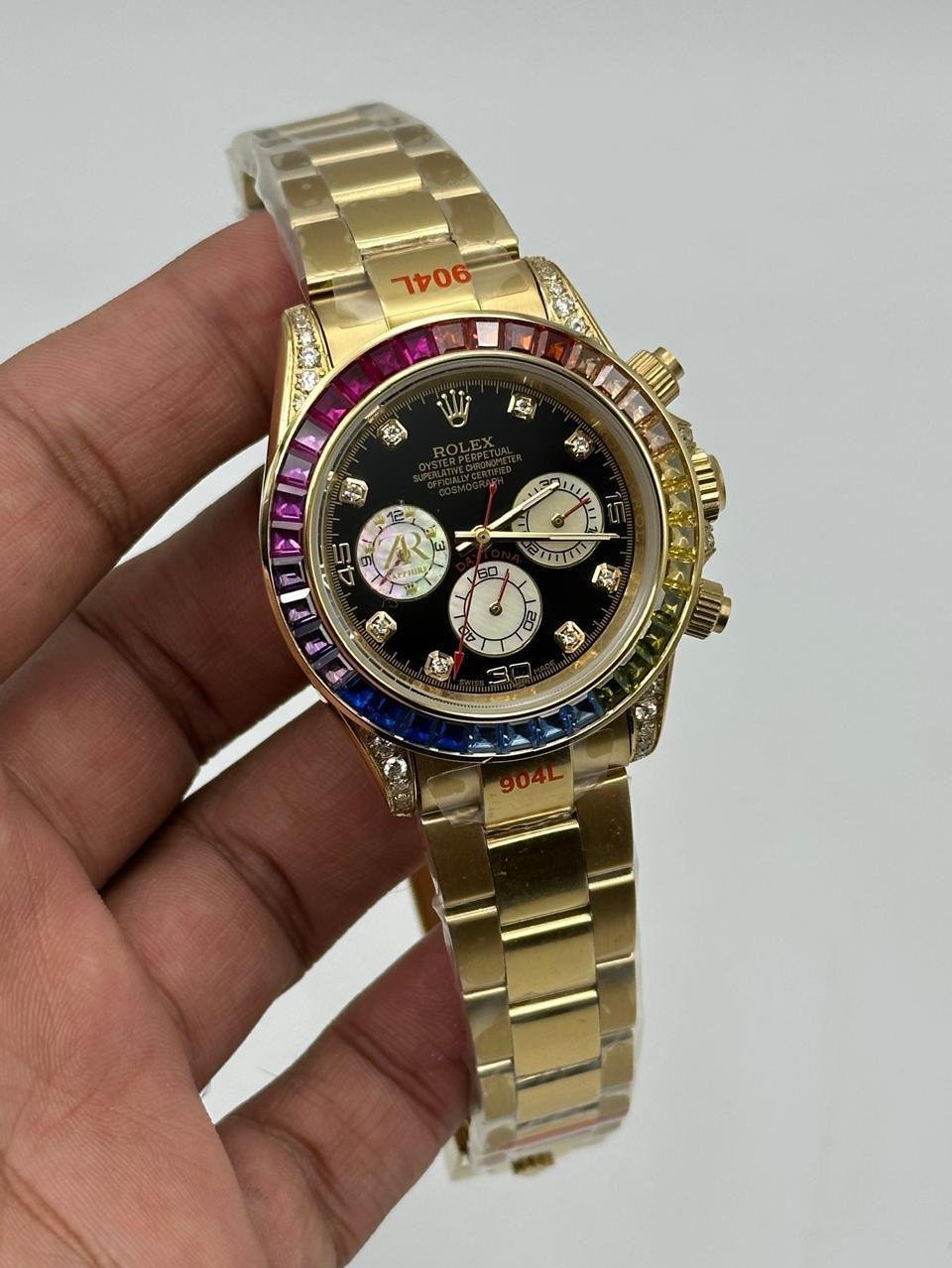 Rolex-Cosmograph-Daytona-Black-Dial-Rainbow-Gold Rolex-Cosmograph-Daytona-Black-Dial-Rainbow-Gold