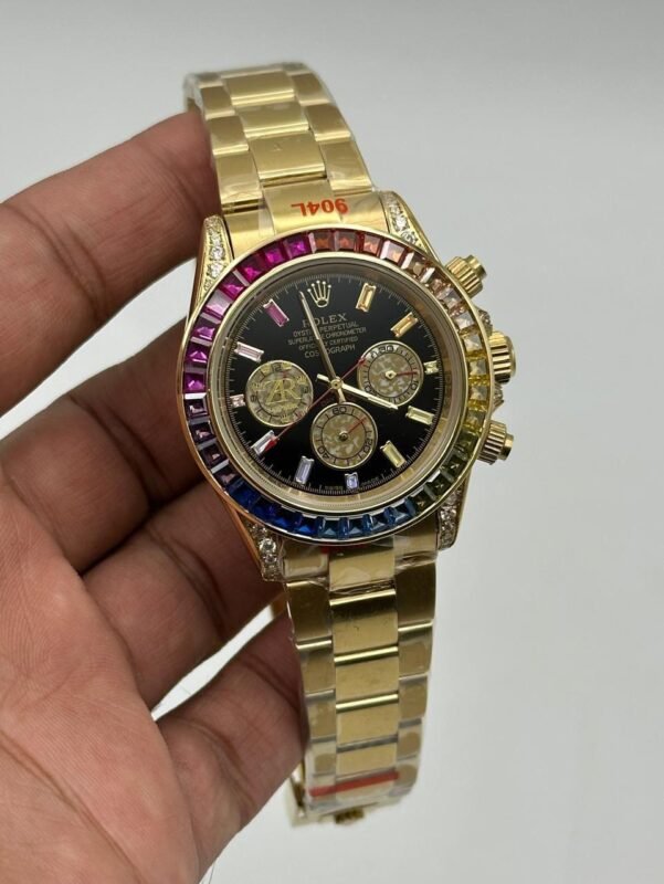 Rolex-Cosmograph-Daytona-Black-Dial-Rainbow-Gold
