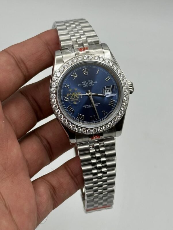 Rolex-Date-Just-Black-Dial-Diamond-Bazel-Silver