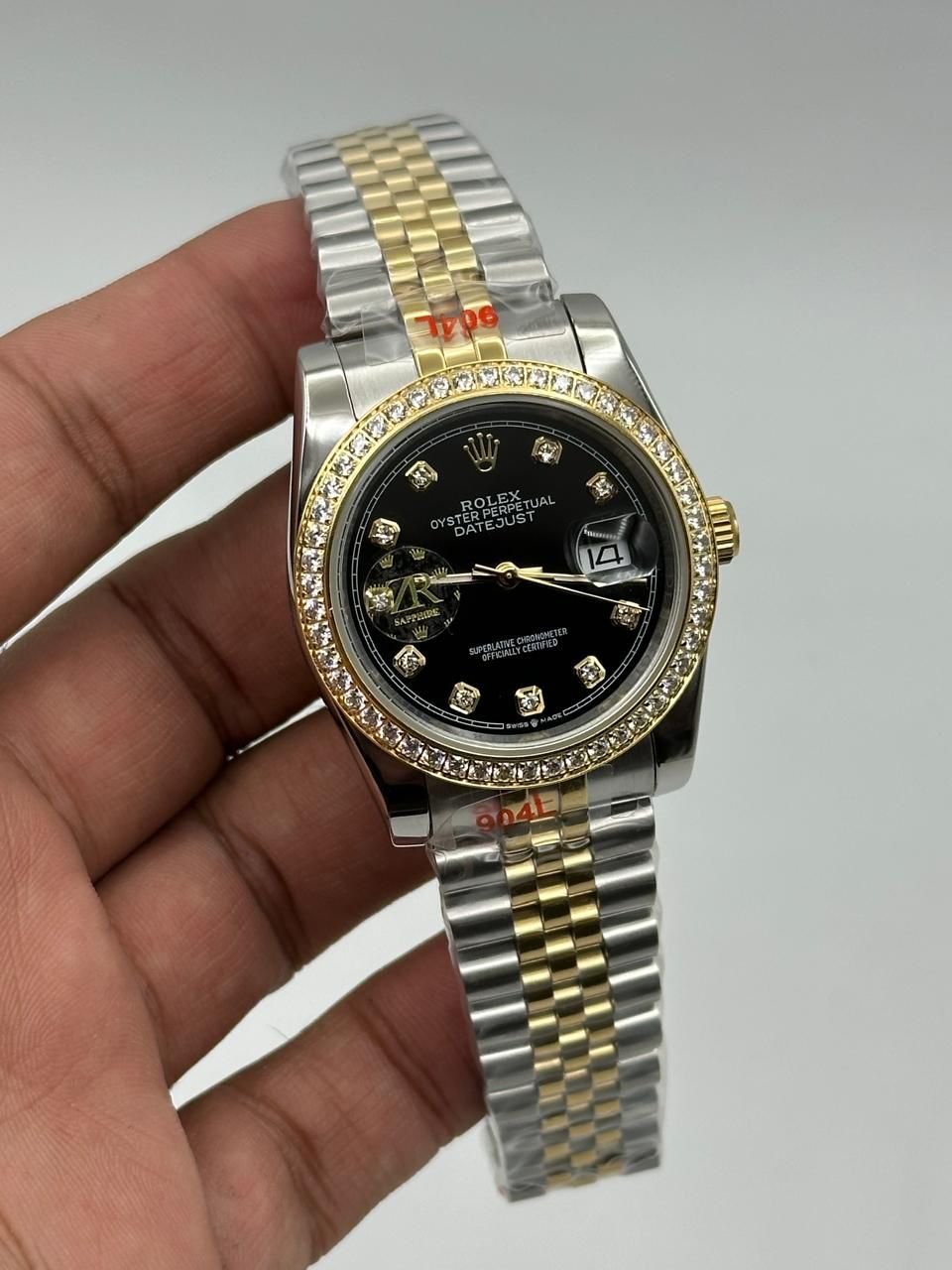 Rolex-Date-Just-Black-Dial-Diamond-Bazel-Two-ToneRolex-Date-Just-Black-Dial-Diamond-Bazel-Two-Tone Rolex-Date-Just-Black-Dial-Diamond-Bazel-Two-Tone