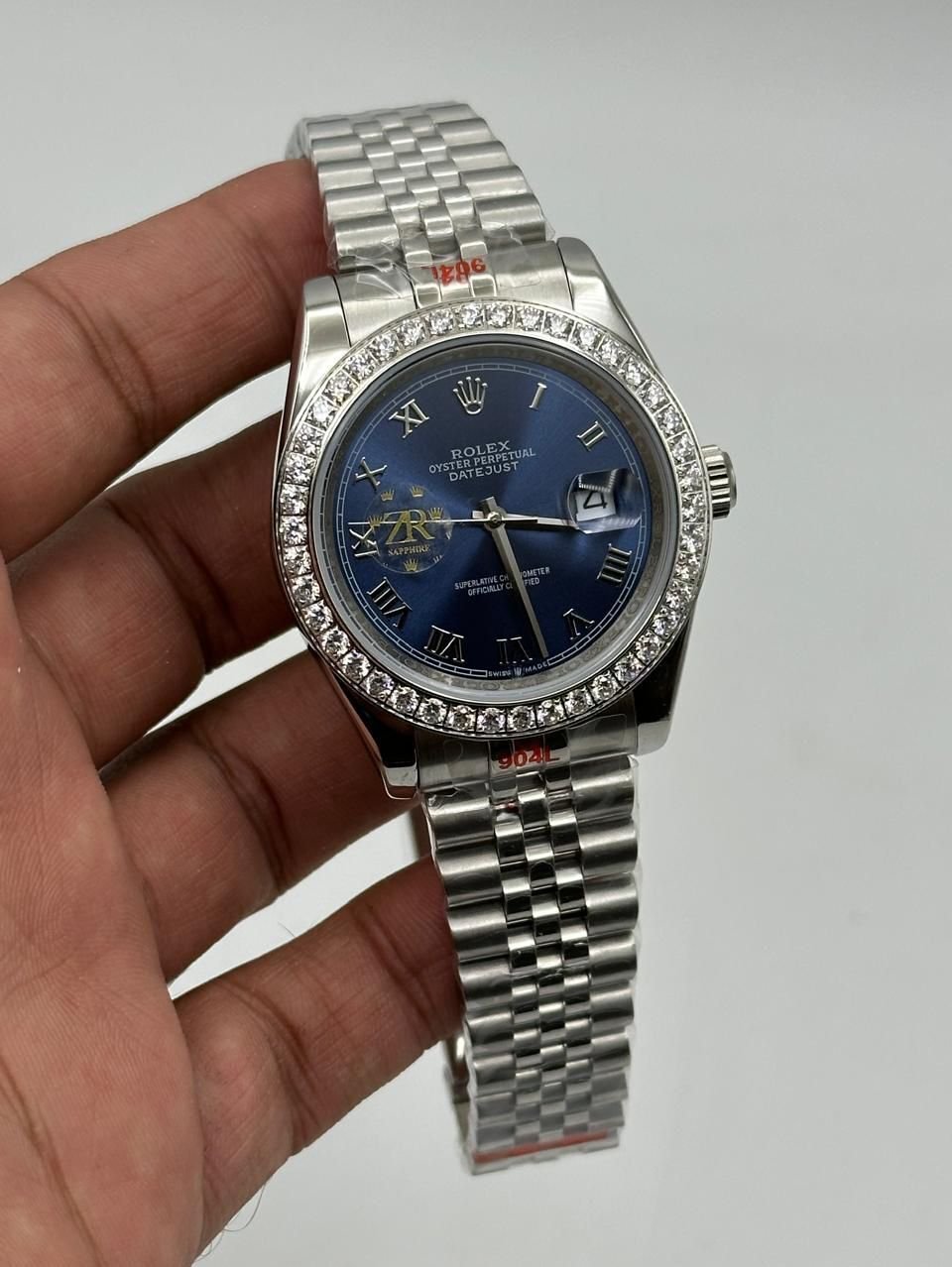 Rolex-Date-Just-Black-Dial-Diamond-Bazel-Silver Rolex-Date-Just-Black-Dial-Diamond-Bazel-Silver