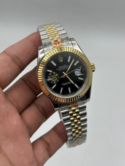 Rolex-Date-Just-Black-Dial-Two-Tone