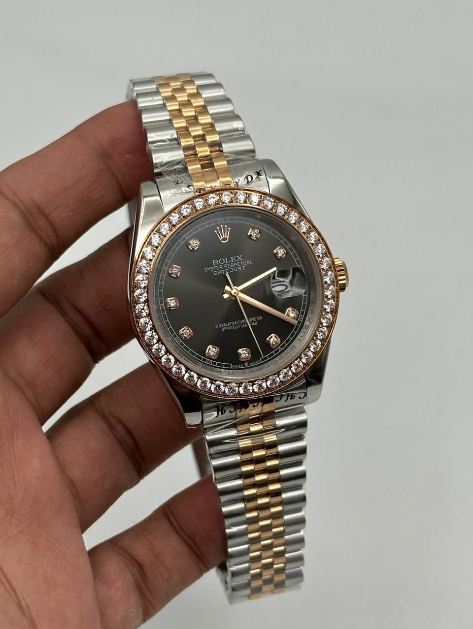 Rolex-Date-Just-Brown-Dial-Diamond-Bazel-Two-Tone Rolex-Date-Just-Brown-Dial-Diamond-Bazel-Two-Tone